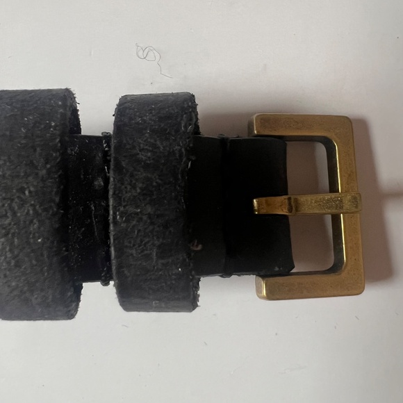 AllSaints Genuine Leather Belt Black Textured Studded Size Medium Made in Italy main image 11